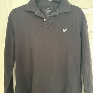 American Eagle Outfitters Men's Dark Polo Shirt